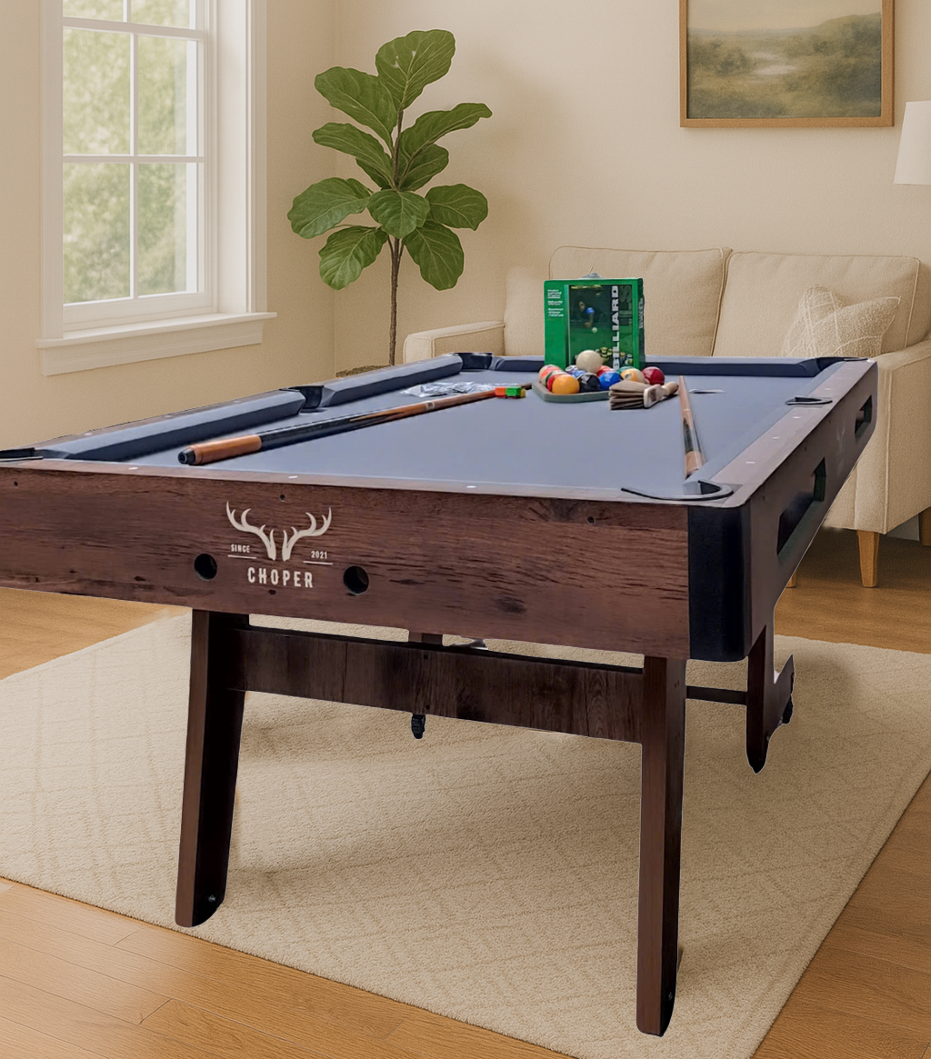 Bàn bida lỗ mini 1m92 (192cm) MÀU GỖ - size chuẩn - băng Caosu cao cấp(cập nhật T6.2025)